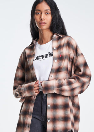 Levi's Women's Nola Menswear Shirt - A3362-0005-Brown