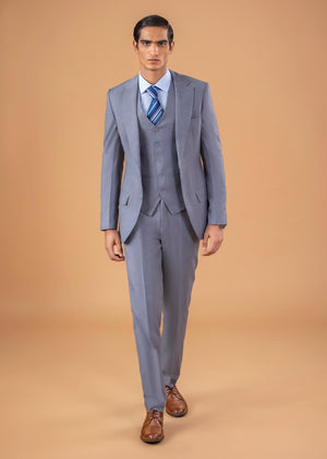 Three Piece Suit - Notch Lapel - Light Gray