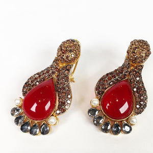 Zaheen Kamran - Ruby Champagne Earrings - ZK-ER7120