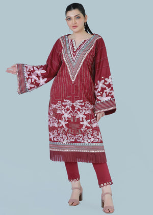 Floral Spruce 3-Piece Embroidered Suit