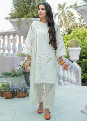 Three piece embroidered lawn Suit - 05