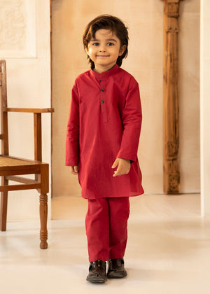 Istor - 2PC STITCHED-RED KIDS SUIT IST-29 - RED