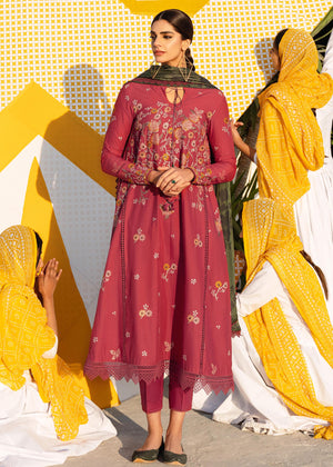 VIVID FLAMBOYANT-3PC EMBROIDERED LAWN SUIT