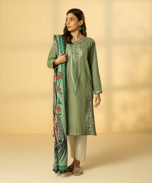 2 Piece - Embroidered Multi Neps Suit - 002PEDY23V28