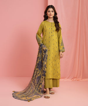 2 Piece - Embroidered Jacquard Suit - 002PEDY23V34