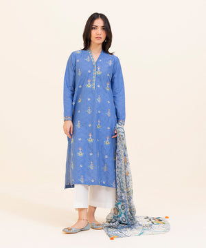 2 Piece - Embroidered Jacquard Suit