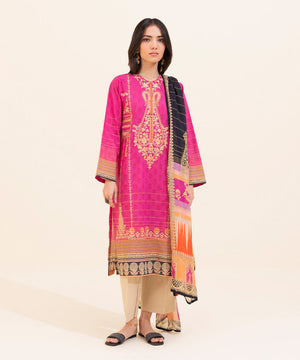 2 Piece - Embroidered Cotton Suit