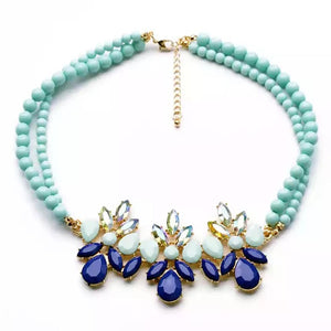 SxM - Crystal Stone Chokar Necklace - Blue