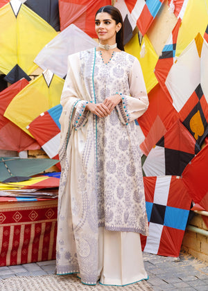 IVORY GLOW-3PC EMBROIDERED LAWN SUIT