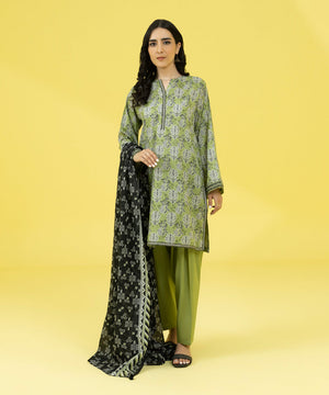 3 Piece - Embroidered Lawn Suit - 003CEDY23V41