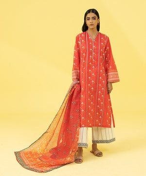 3 Piece - Embroidered Lawn Suit - 003CEDY23V42