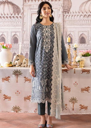 TENDER FROST-3PC EMBROIDERED LAWN SUIT