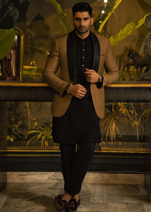 Tuxedo Jacket Paired with a Kurta and Straight Pants - ST0044