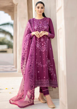 BRISTOL MAUVE-3PC EMBROIDERED LAWN SUIT