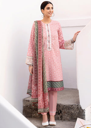 LUSH PINK-3PC DIGITAL PRINTED LAWN SUIT