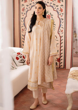 ROSE DUST-3PC COTTON JACQUARD SUIT