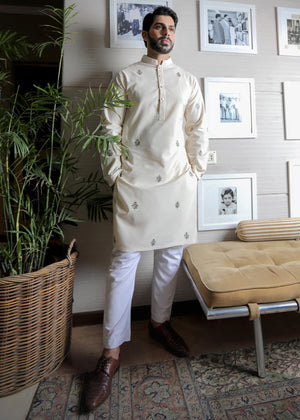 Hand Embroidered Kurta with Paired with Straight Pants - GR0035