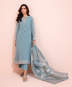 3 Piece - Embroidered Karandi Suit