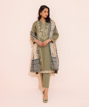 3 Piece - Embroidered Jacquard Suit