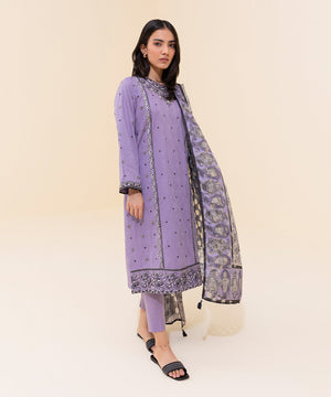 3 Piece - Embroidered Jacquard Suit