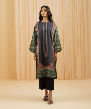 Womens Eid Pret Green Printed Blended Grip Shirt