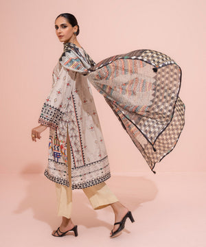 2 Piece - Embroidered Silk Suit