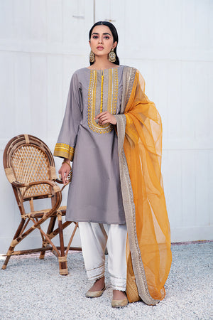 AMBER GRAY-2PC (SHIRT & DUPATTA)