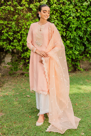 PEACH ORPHIC-2PC (SHIRT & DUPATTA)