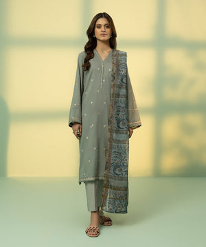 2 Piece - Embroidered Cotton Suit - 02PEDY23V212