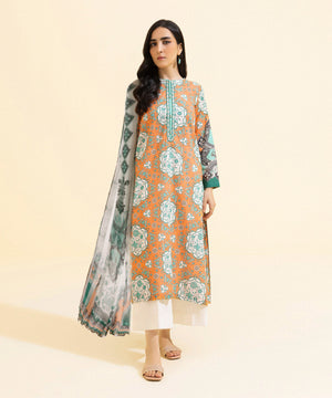 2 Piece - Embroidered Cotton Suit