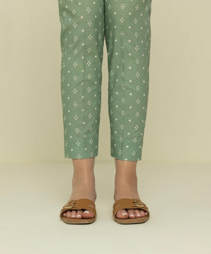 Womens Eid Pret Green Cotton Trousers