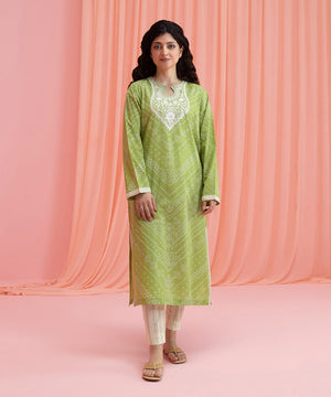 Womens Eid Pret Green Embroidered Lawn Shirt