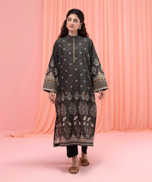 Womens Eid Pret Black Embroidered Lawn Shirt