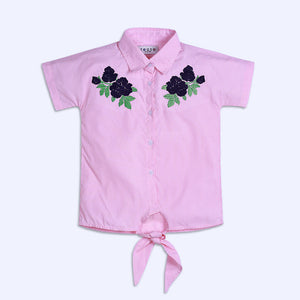 Togso - Candy Pink Knotted Top