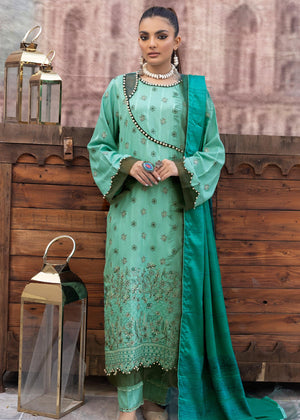 DH-30 : Unstitched Luxury Embroidered Dhanak 3PC
