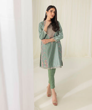 2 Piece - Embroidered Cotton Net Shirt