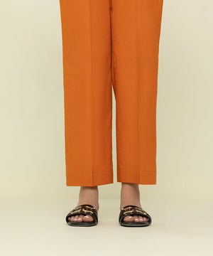 Womens Eid Pret Rust Cotton Trousers