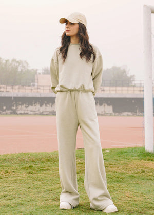 Light Olive Wide Leg Sweatpants