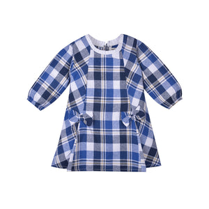 Girls Plaid Bow Dress