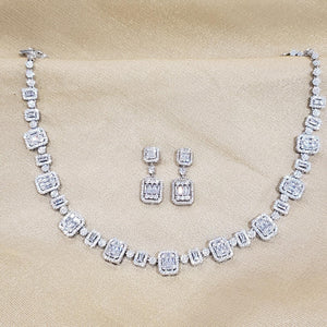 Pastels - Cubic zirconia Necklace and Earrings set - Luxury - 003