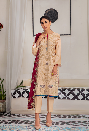 Embroidery slub linen collection-Noir -NR-10