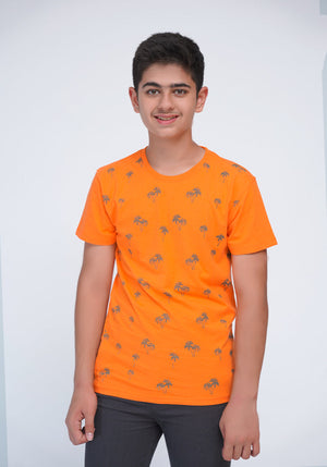 ORANGE NECK TEE SHIRT