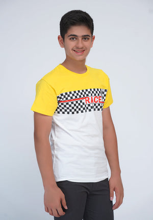 YELLOW GRAPHIC T SHIRT