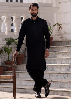 Eminence - Black - Handcrafted Cotton Shalwar Kameez