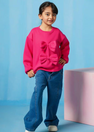 Bow Charm Sweatshirt – Hot Pink