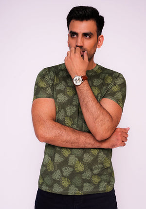 Olive Printed T-Shirt