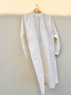 ivory Pleated kurta