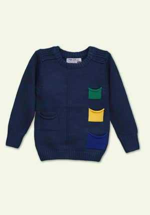 Navy Multi Pocket Sweater