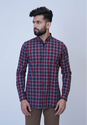 Maroon Checkered Shirt