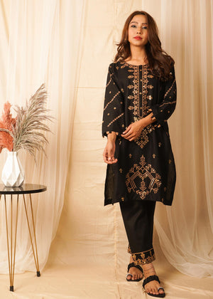 Pret Diaries - Black Embroidered 2 pc - 54476